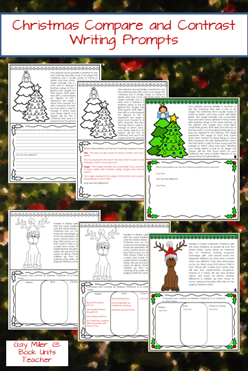 10 Christmas Compare and Contrast Writing Prompts